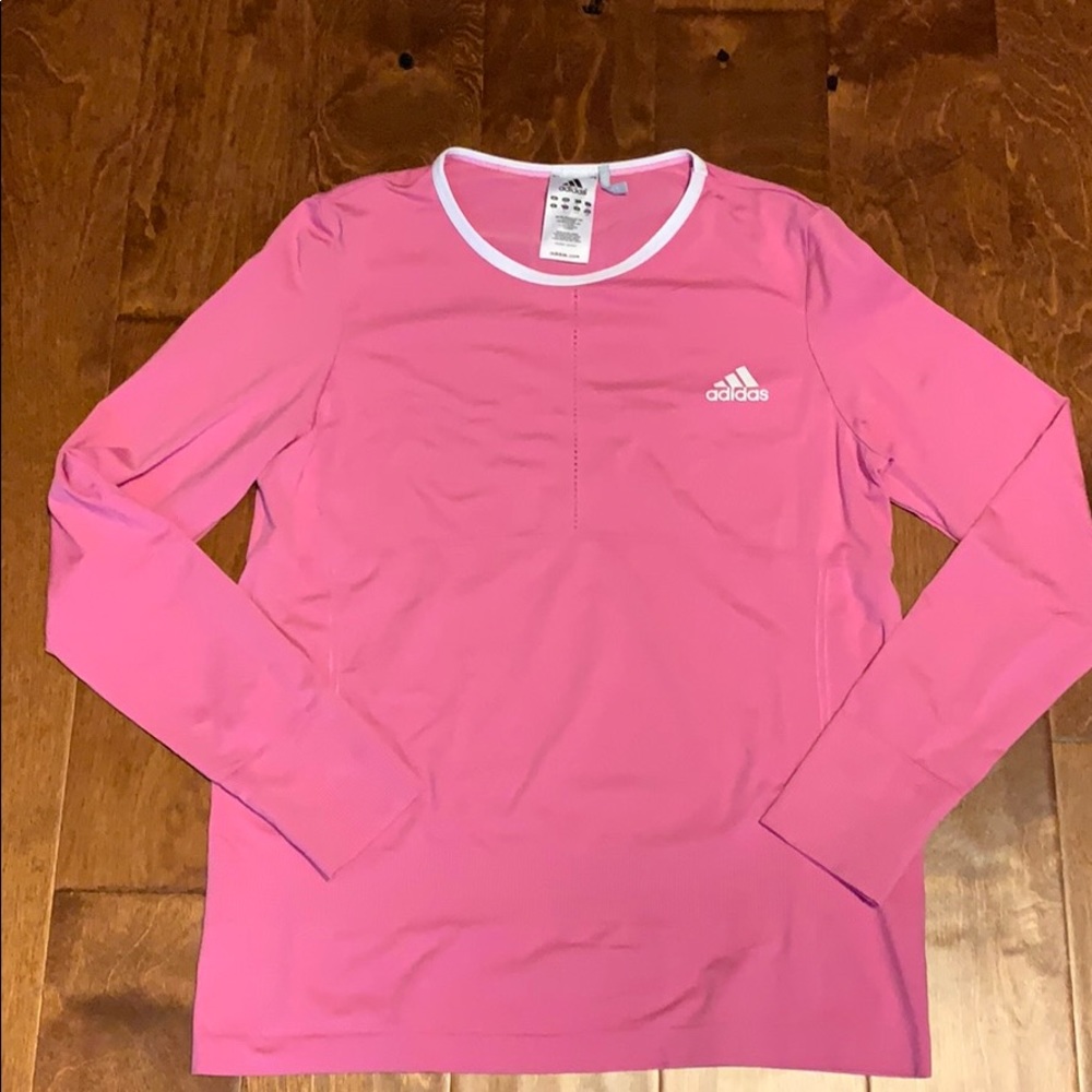 Adidas pink long-sleeve shirt